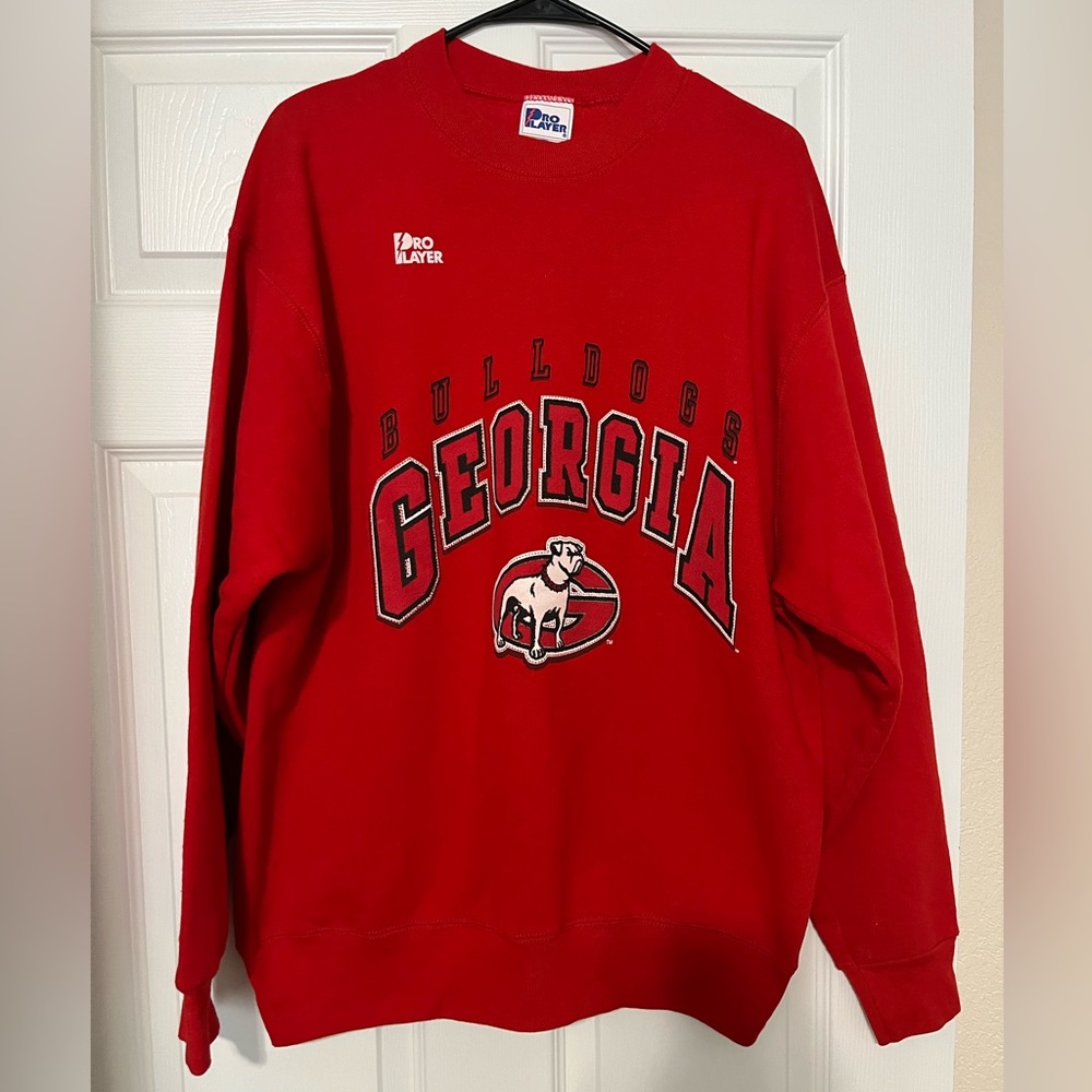 University of Georgia Bulldogs Pro Player Red Vintage Sweatshirt, UGA Football